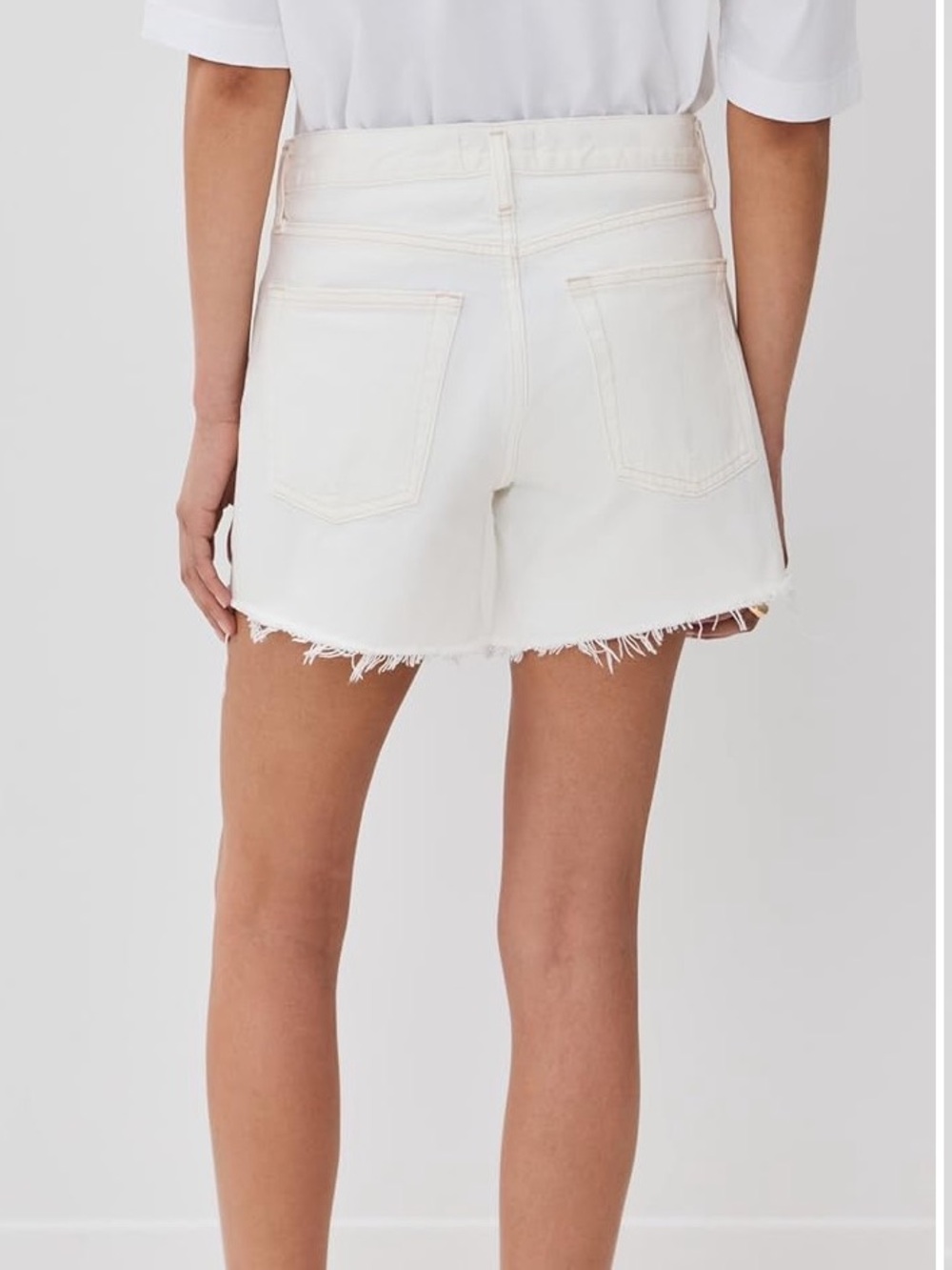 Agolde Parker Long Shorts in White - 25 - Picture 2 of 8